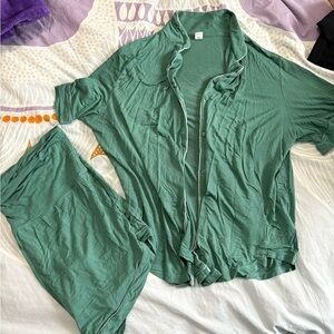 GAP Maternity Green Short Sleeve Pajama Set size L